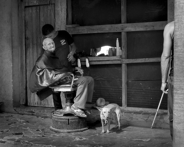 open air barbershop